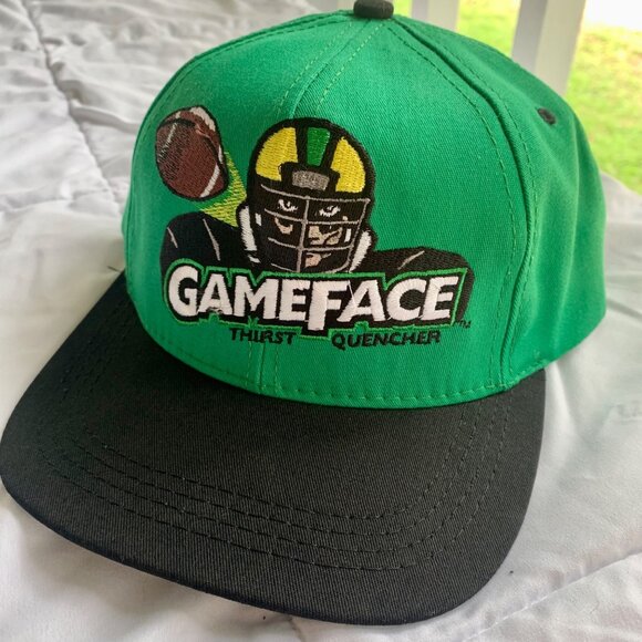 Vintage 90’s Embroidered Gameface Thirst Quencher Football SnapBack Hat - P Cap - Picture 2 of 8
